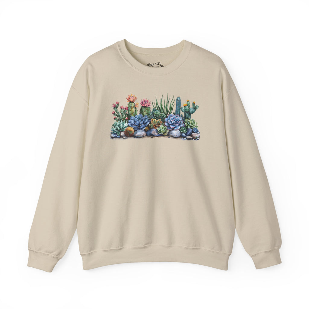 Succulent Scape Sand Crewneck Sweatshirt