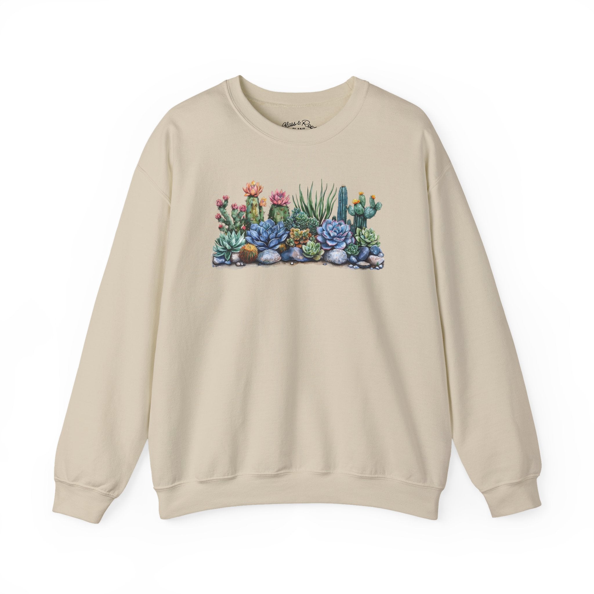 Succulent Scape Sand Crewneck Sweatshirt