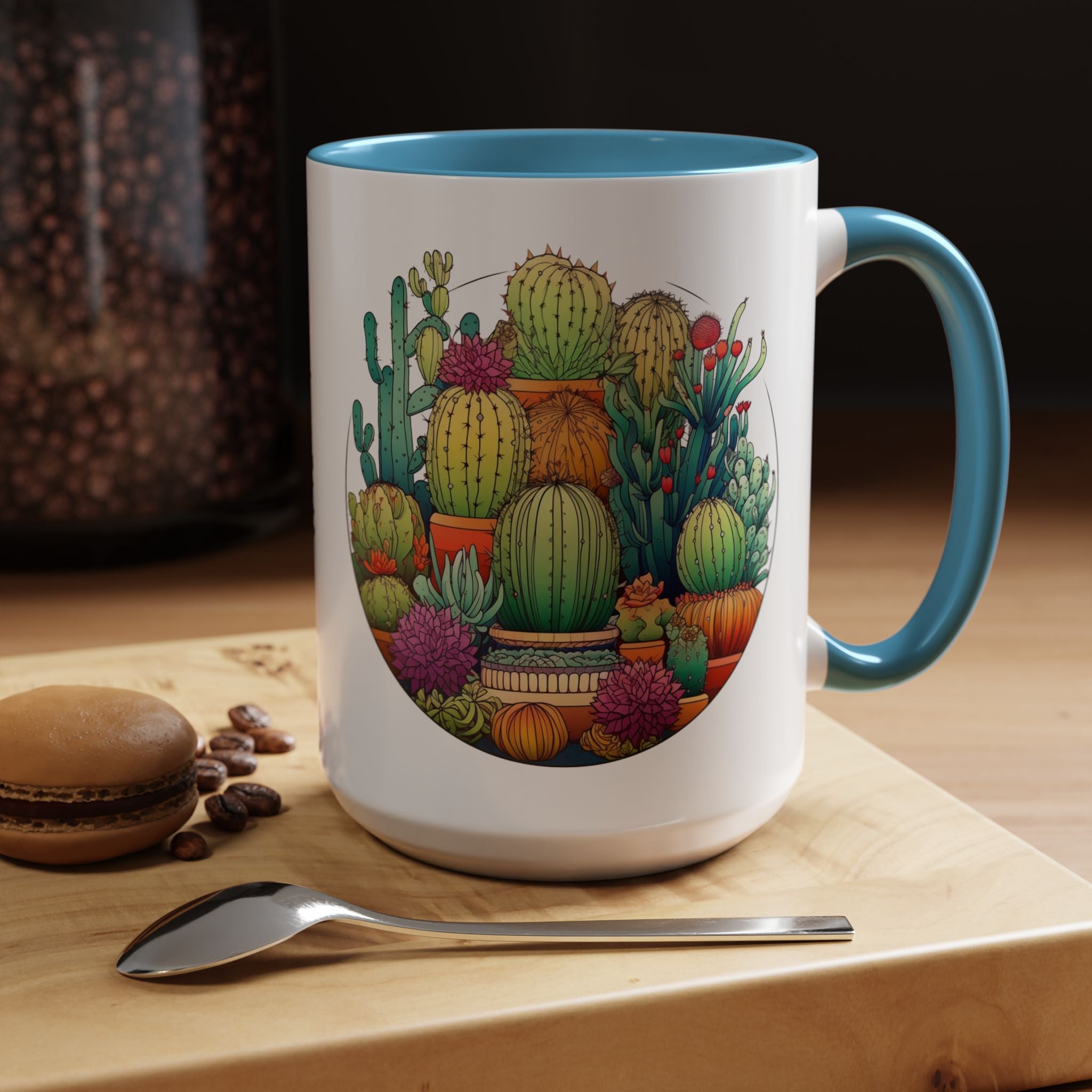 Cactus & Succulent Collage Contrast Mug
