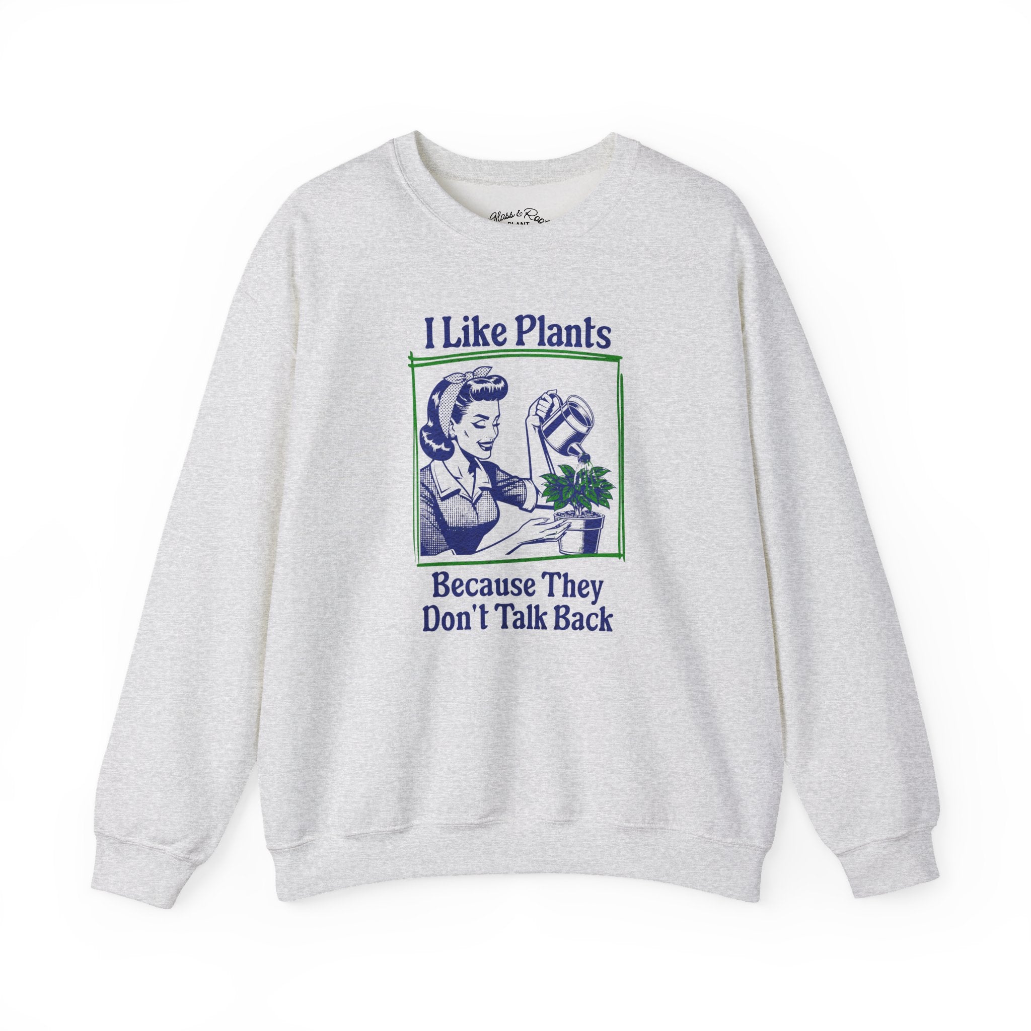 I Like Plants Ash Grey Crewneck Sweatshirt