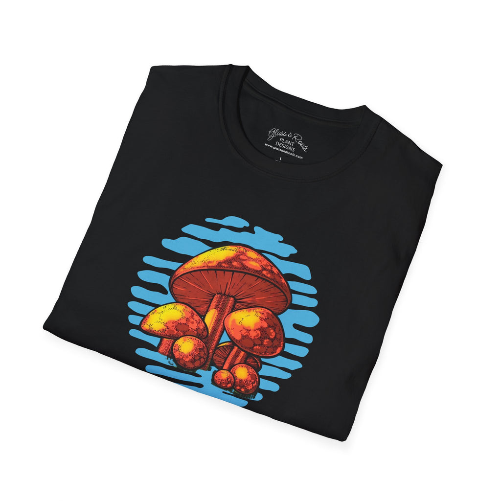 Vintage Mushrooms Black T-Shirt