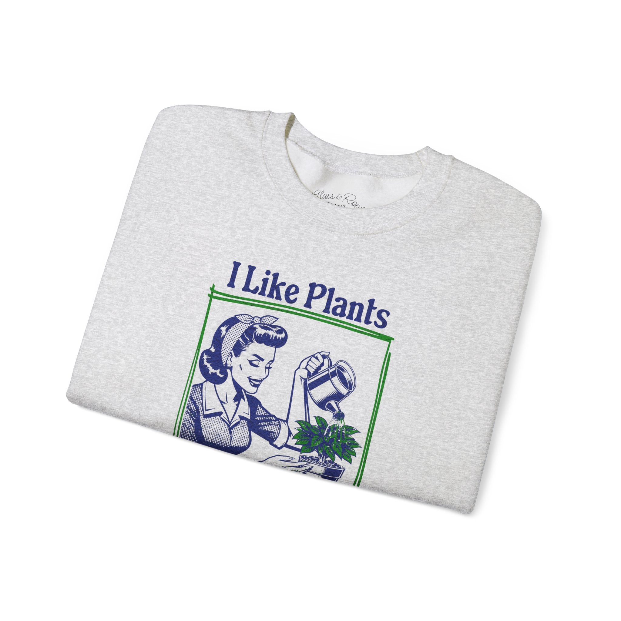 I Like Plants Ash Grey Crewneck Sweatshirt