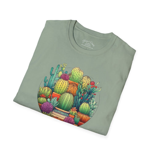 Cactus & Succulent Collage Sage Green T-Shirt