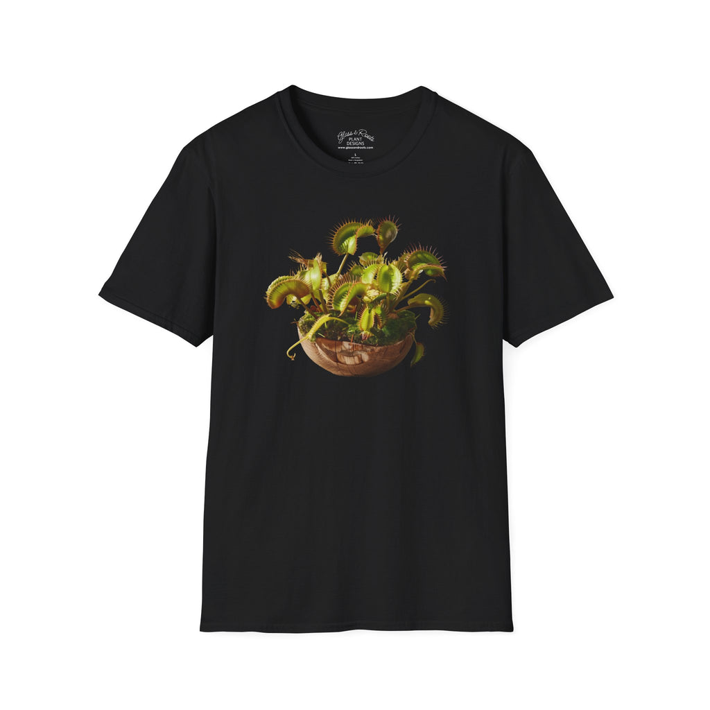 Venus Flytrap Plant Black T-Shirt