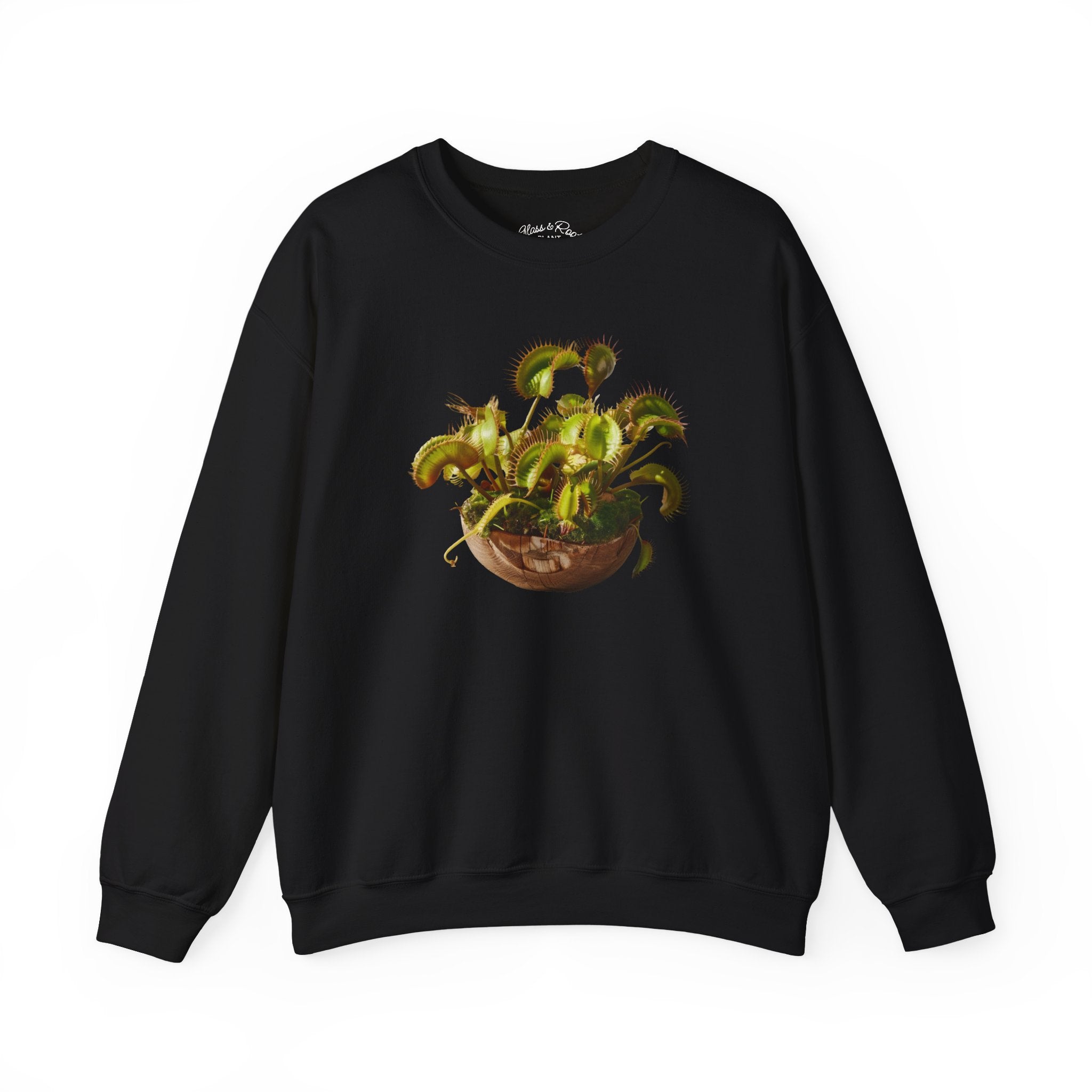 Venus Fly Trap Plant Black Crewneck Sweatshirt