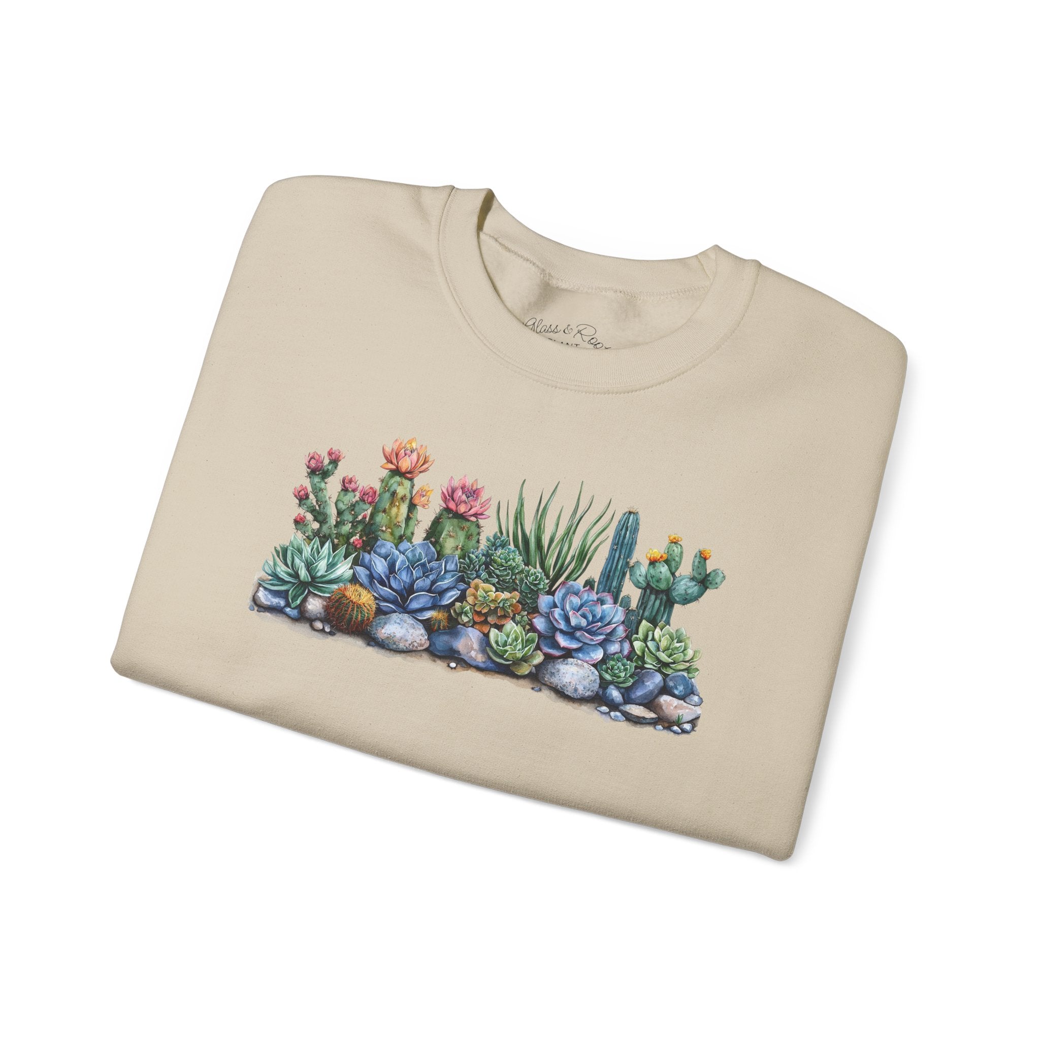 Succulent Scape Sand Crewneck Sweatshirt