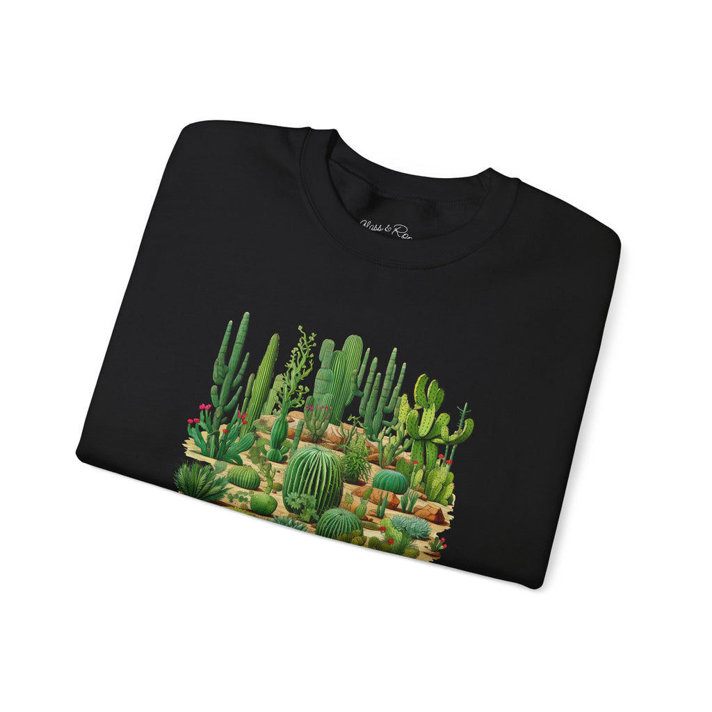 I'm A Little Prickly Cactus Black Crewneck Sweatshirt