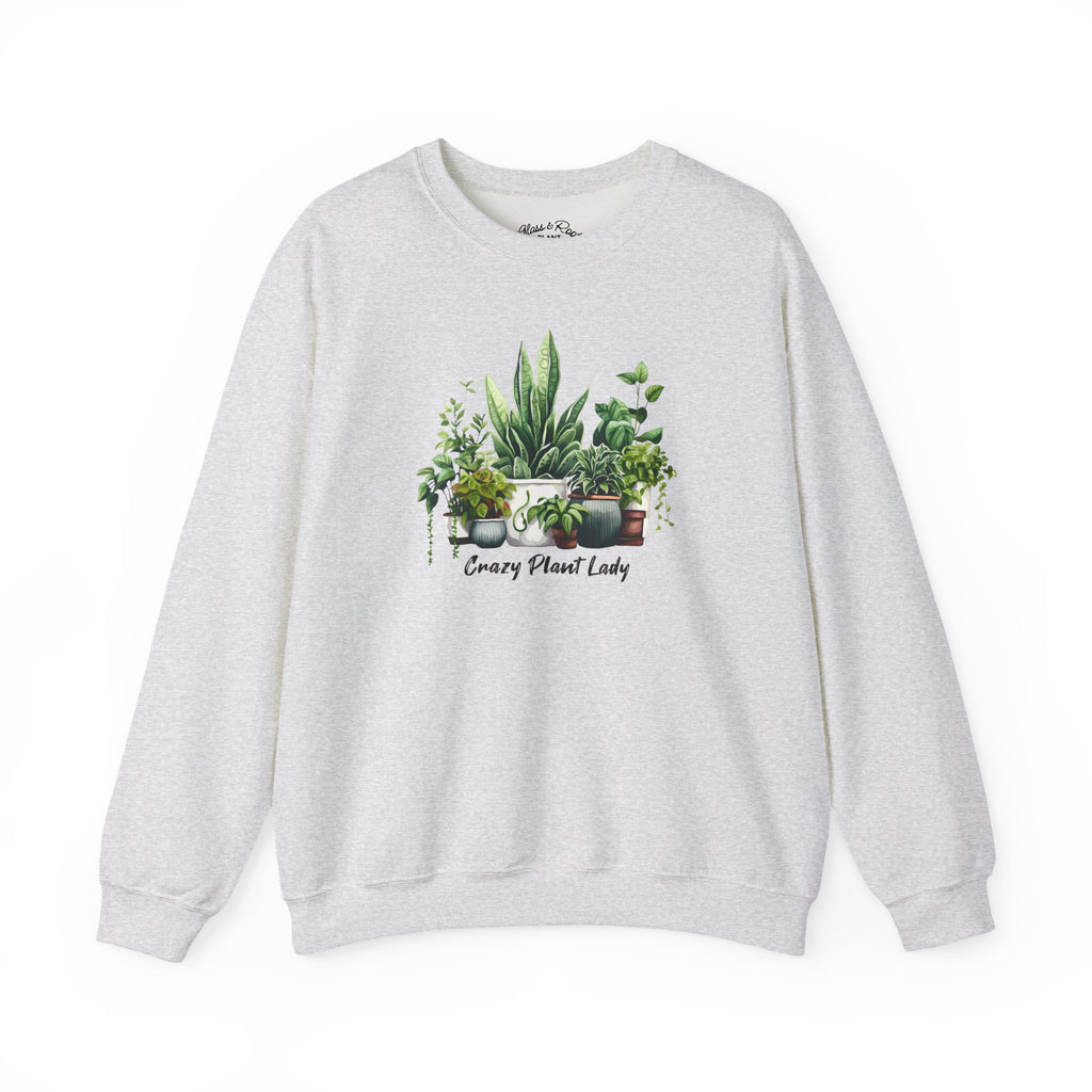 Crazy Plant Lady Ash Grey Crewneck Sweatshirt