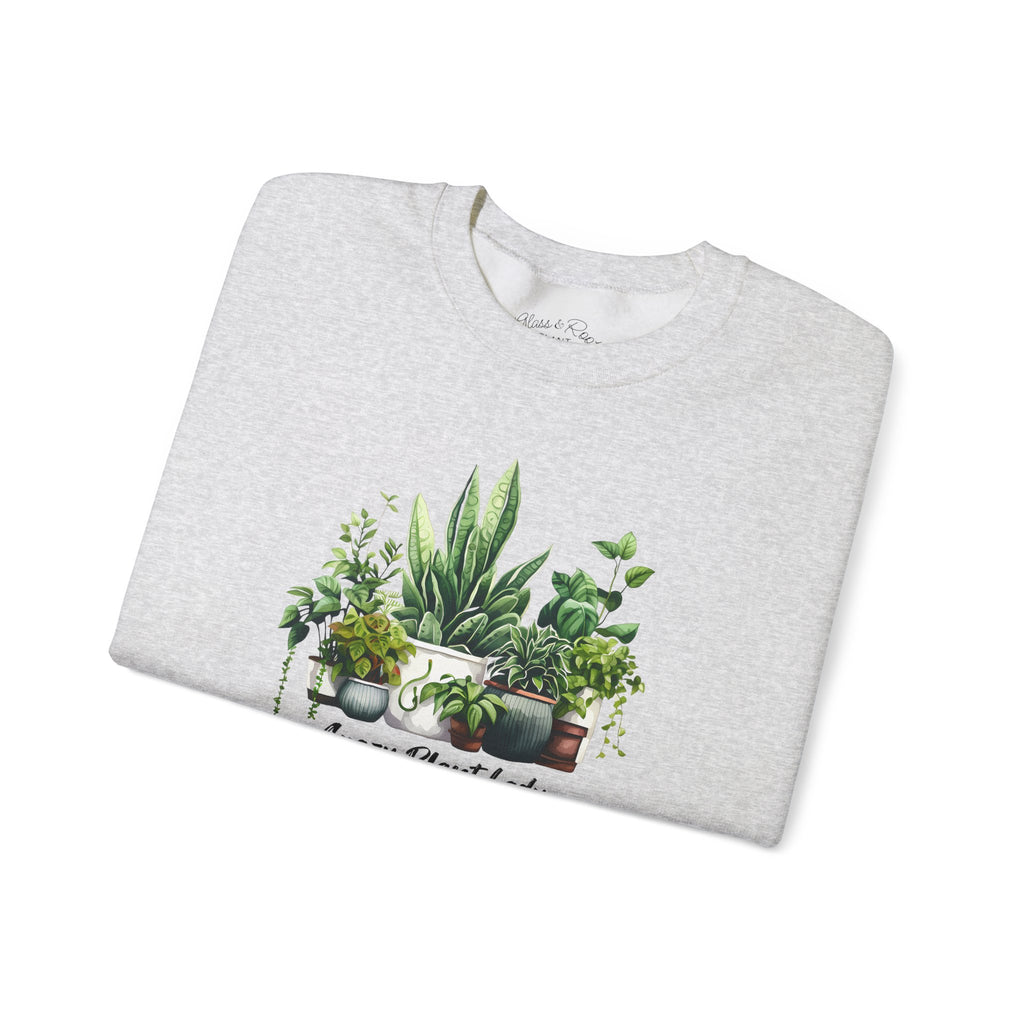Crazy Plant Lady Ash Grey Crewneck Sweatshirt