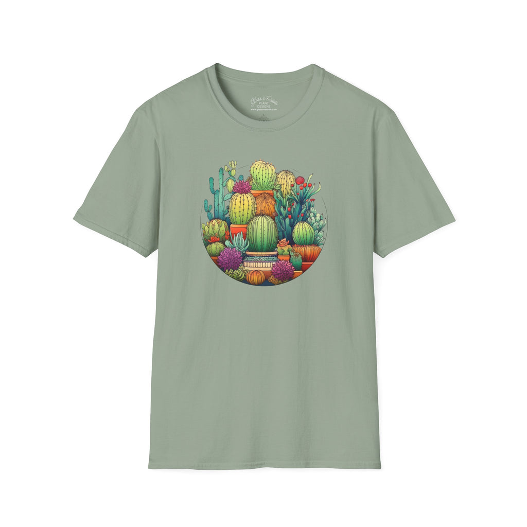 Cactus & Succulent Collage Sage Green T-Shirt