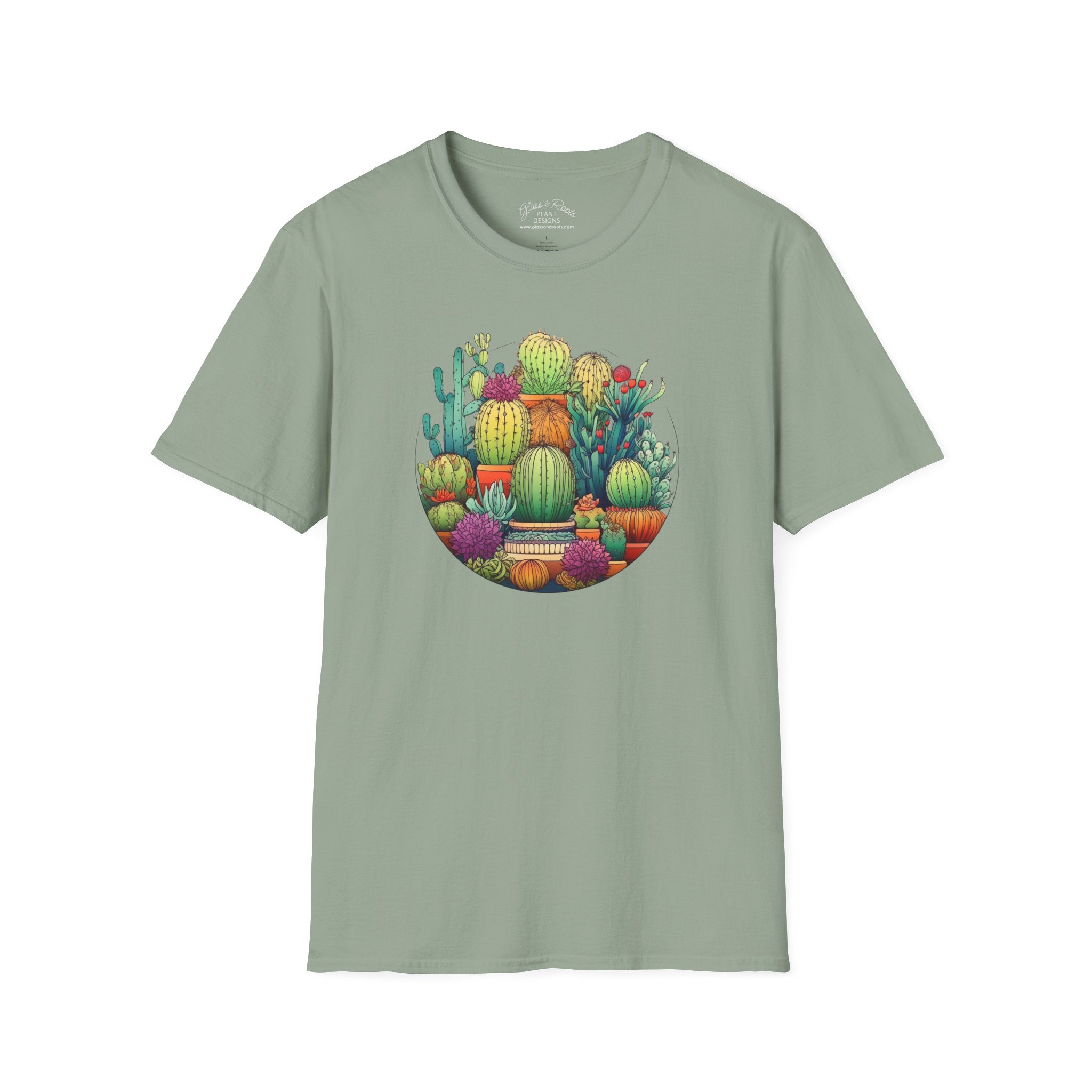 Cactus & Succulent Collage Sage Green T-Shirt