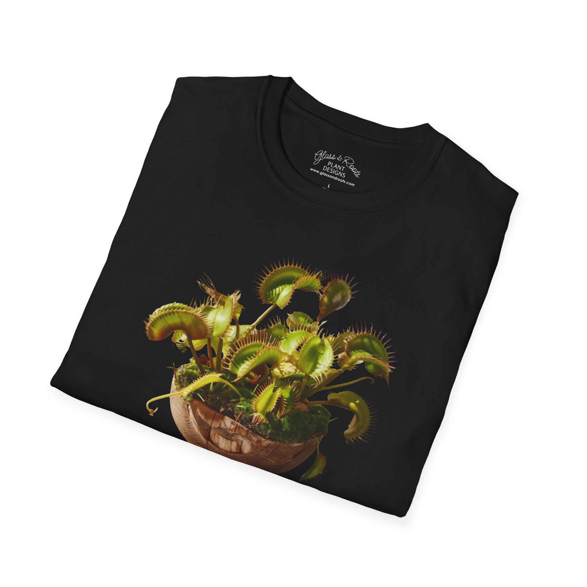 Venus Flytrap Plant Black T-Shirt