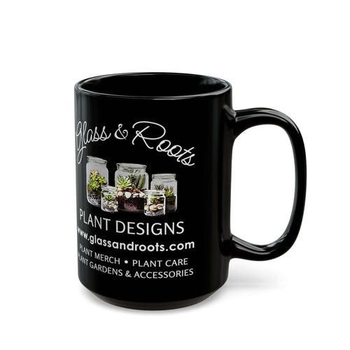Glass & Roots Logo Black Mug