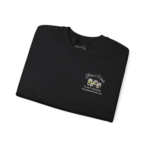 Glass & Roots Logo Black Crewneck Sweatshirt